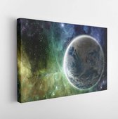 Aarde in het kleurrijke melkwegfantasiebehang. Elementen van deze afbeelding geleverd door NASA. - Moderne kunst canvas - Horizontaal - 1681756525 - 115*75 Horizontal