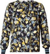 YESTA Daisy Blouse - Dark Grey Blue/Multi - maat 0(46)