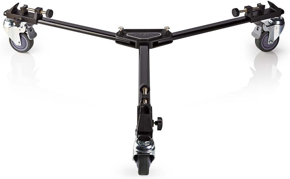 Nedis Statief-Dolly - Maximaal draagvermogen: 20.0 kg - Statief diameterbereik: 29.0 mm - Inclusief reistas - Pootvergrendelingen - Aluminium - Zwart