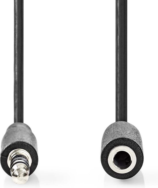 Nedis Stereo-Audiokabel - 3,5 mm Male - 3,5 mm Female - Vernikkeld - 1.00 m - Rond - Doos