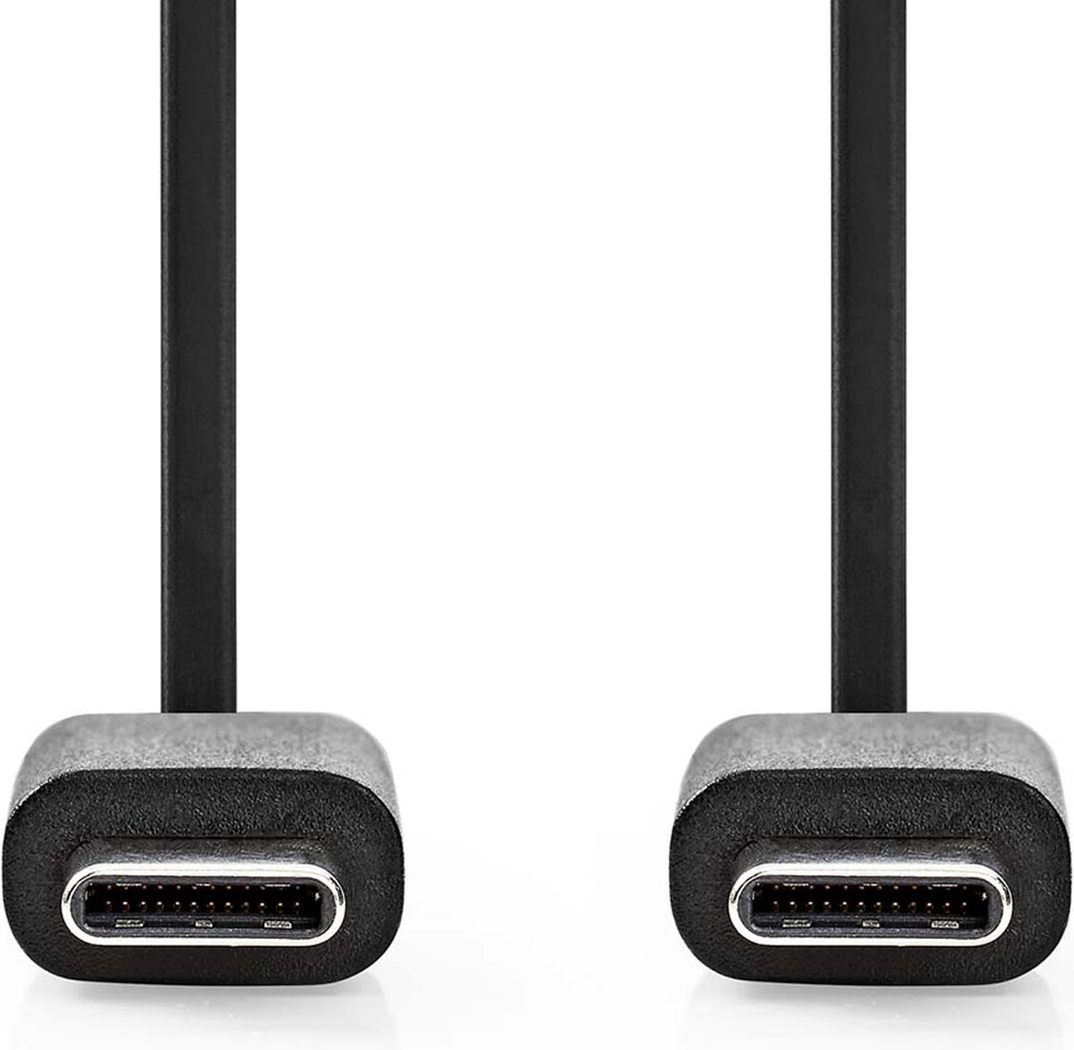 Nedis USB-Kabel - USB 2.0 - USB-C Male - USB-C Male - 60 W - 480 Mbps - Vernikkeld - 1.00 m - Rond - PVC - Zwart - Doos op Prijzenvolger.com