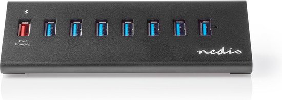 Nedis USB-Hub - USB Micro-B Female - USB-A Female - 8-Poorts poort(en) - QC3.0 / USB 3.2 Gen 1 - Netvoeding / USB Gevoed - 5 Gbps - 8x USB