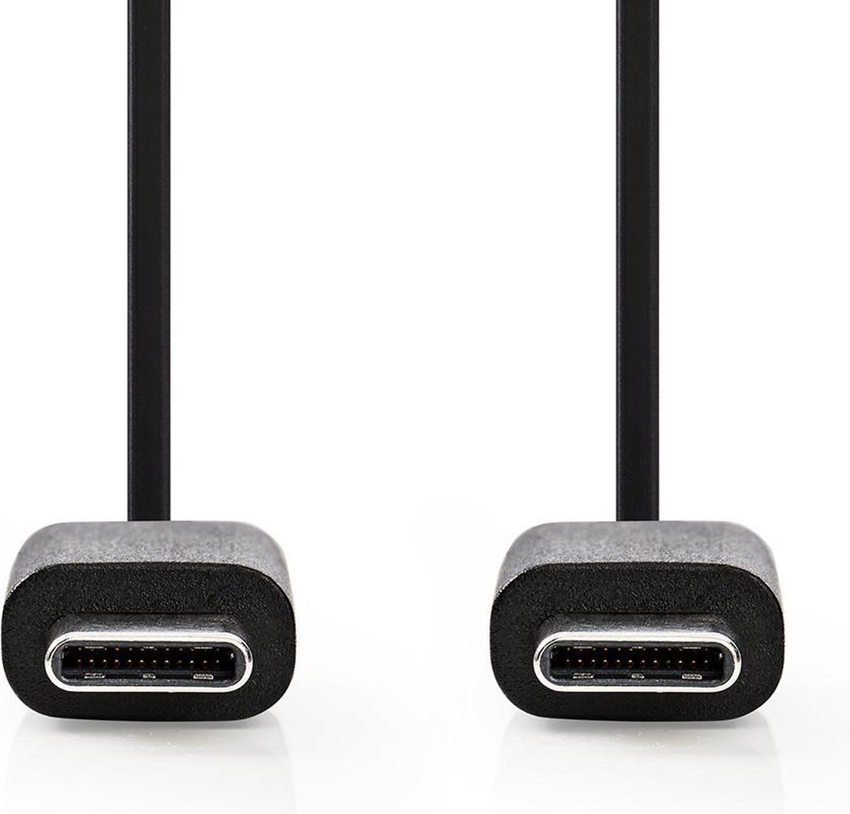 Nedis USB-Kabel - USB 2.0 - USB-C Male - USB-C Male - 7.5 W - 480 Mbps - Vernikkeld - 1.00 m - Rond - PVC - Zwart - Label