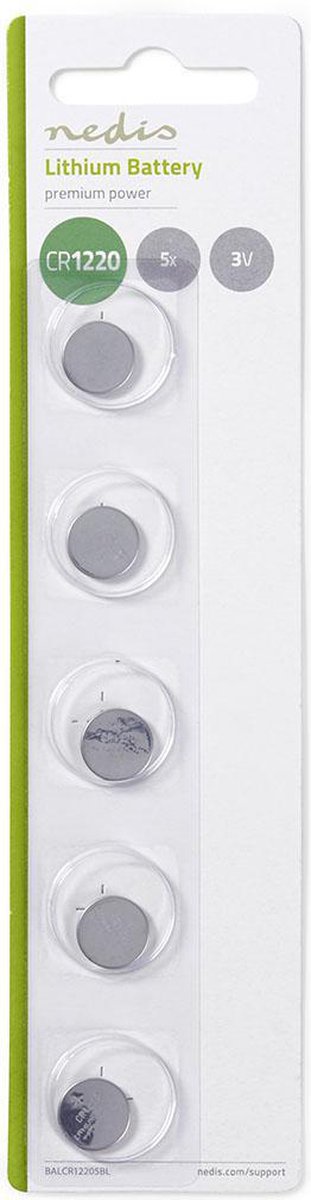 Nedis Lithium-Knoopcelbatterij CR1220 - 3 V DC - 5-Pak