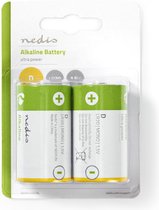 Nedis Alkaline-Batterij D | 1.5 V | 2-Blister | LR20 | Geel / Groen