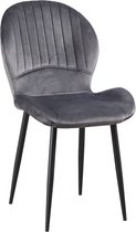 ZAZA Home Mason fluwelen eetkamerstoelen, velvet stoffering en zwarte metalen poten