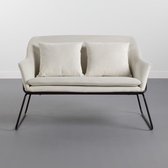 Velvet Beige Thinia Home Crema Beige bank fauteuil 79,5x124x77 cm