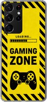 Geschikt voor Samsung Galaxy S21 Ultra hoesje - Gaming - Quotes - Controller - Gaming zone - Game - Siliconen Telefoonhoesje