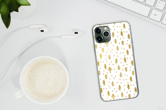 Coque iPhone 11 Pro - Branche de sapin - Noël - Or - Motif - Coque de téléphone en Siliconen