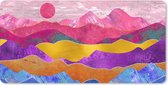 Bureau onderlegger - Muismat - Bureau mat - Bi - Goud - Marmer print - 80x40 cm