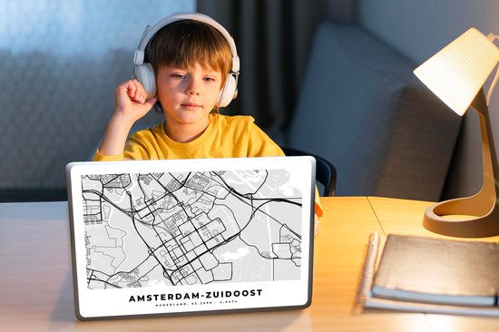 Laptop sticker - 11.6 inch - Kaart - Amsterdam-Zuidoost - Nederland - 30x21cm - Laptopstickers - Laptop skin - Cover