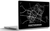 Laptop sticker - 10.1 inch - Kaart - Zoetermeer - Zwart - 25x18cm - Laptopstickers - Laptop skin - Cover