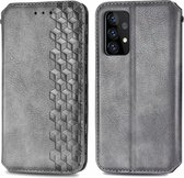 iPhone 13 Pro Max Luxe Book Case Hoesje met Patroon - Kunstleer - Pasjes Houder - Magneet Sluiting - Apple iPhone 13 Pro Max - Grijs