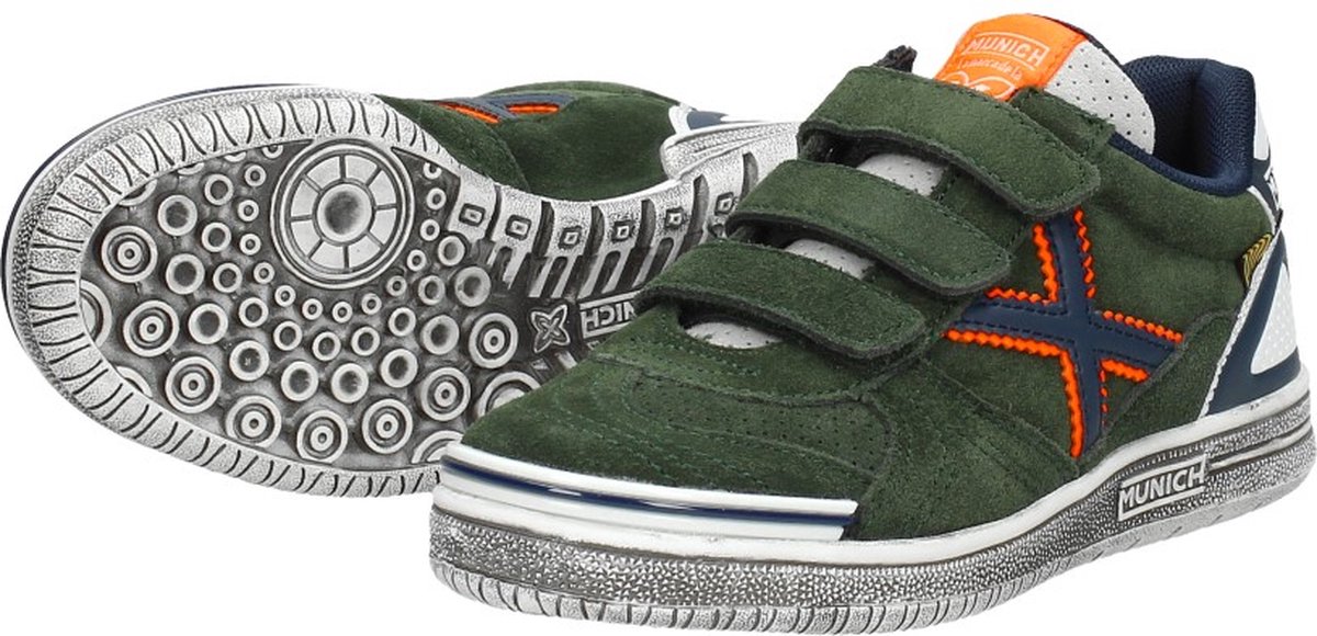 Munich jongens klittenband sneaker - Kaki - Maat 31 | bol.com