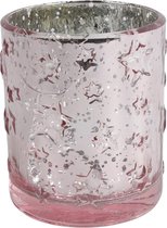 Non-branded Theelichthouder Kady 8 X 10 Cm Glas Lichtroze