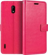 Bookcase Geschikt voor: Nokia 1.3 - Roze - portemonnee hoesje