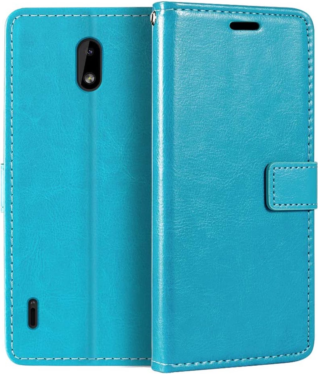 Bookcase Geschikt voor: Nokia 1.3 - Bookcase Turquoise - portemonnee hoesje