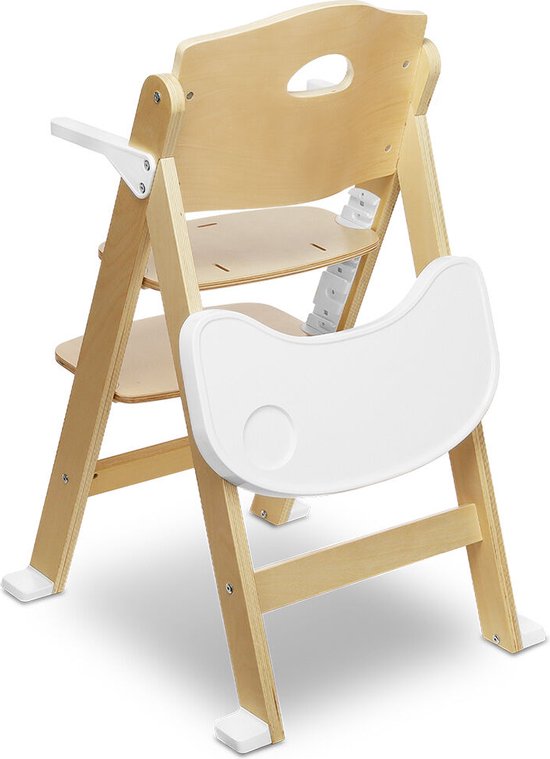 Lionelo Floris - Chaise haute - bois de bouleau - réglage à 4 niveaux - jusqu'à 40kg