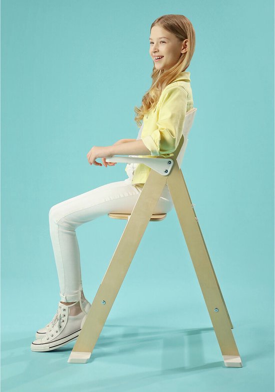 Lionelo Floris - Chaise haute - bois de bouleau - réglage à 4 niveaux - jusqu'à 40kg