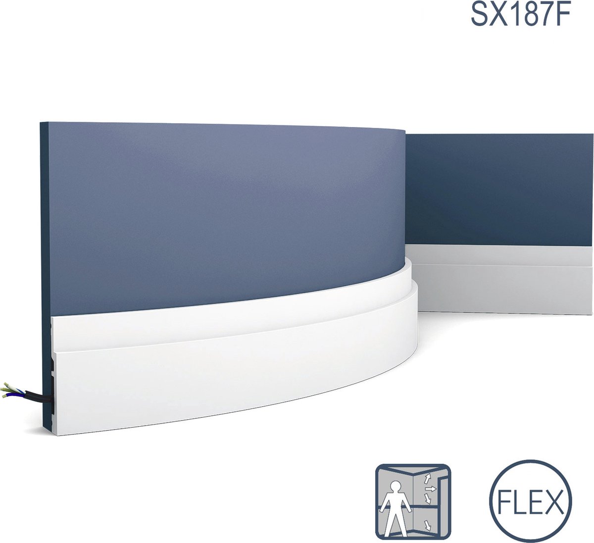 Plint Orac Decor SX187F MODERN HIGH LINE multifunctionele plint flexibele lijst sierlijst modern design wit 2 m
