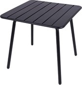 MaximaVida table de jardin carrée en métal Max noir 80 x 80 cm
