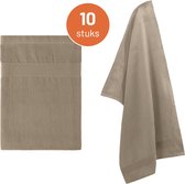 EM Kitchen Theedoek - Taupe - 10 stuks - 50 x 70 cm - 100% Katoen