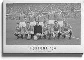 Walljar - Elftal Fortuna 54 '67 - Muurdecoratie - Canvas schilderij