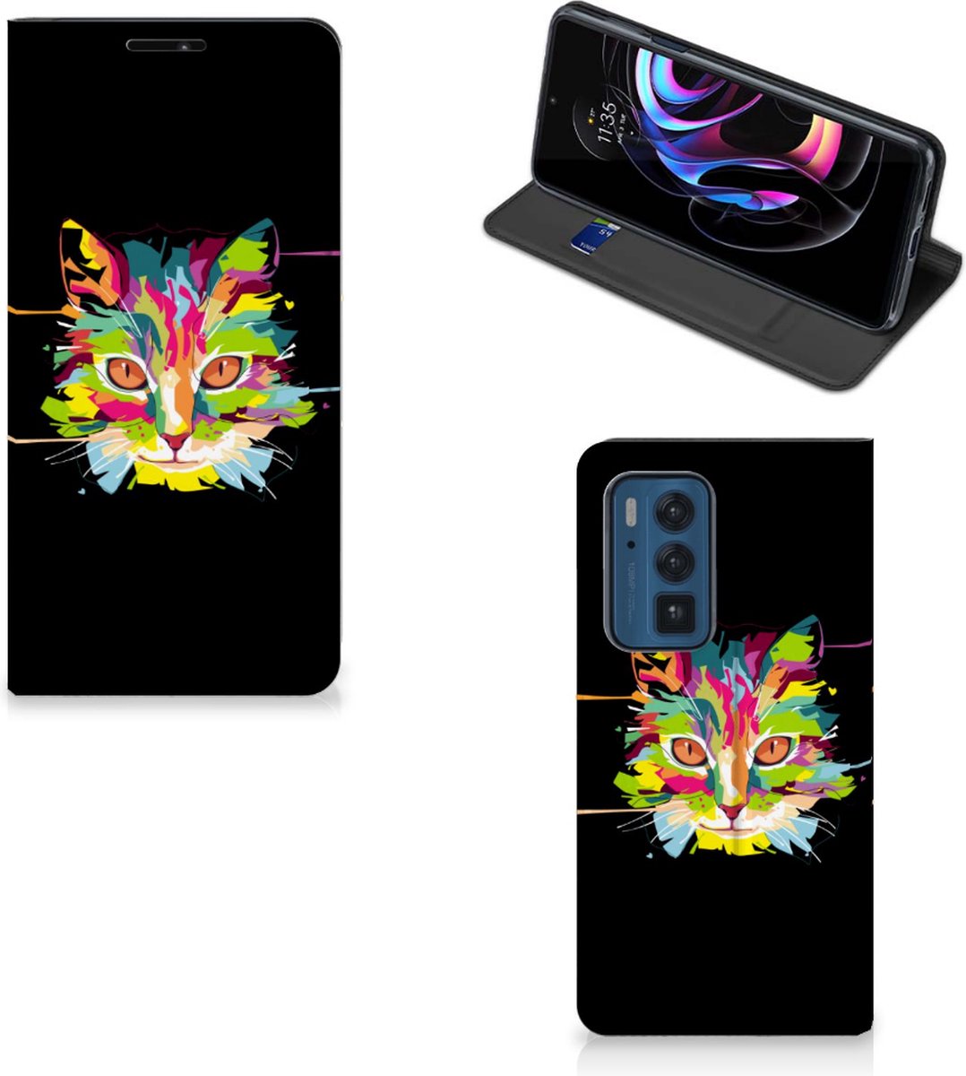 Motorola Edge 20 Pro Magnet Case Cat Color