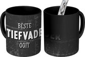 Magische Mok - Foto op Warmte Mokken - Koffiemok - Vaderdag - Stiefvader - Quote - Beste stiefvader ooit - Spreuken - Magic Mok - Beker - 350 ML - Theemok - Mok met tekst