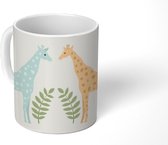Mok - tekening van giraffen en planten - 350 ML - Beker