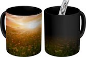 Magische Mok - Foto op Warmte Mok - Zonsondergang - Bloemen - Kleuren - 350 ML - Uitdeelcadeautjes