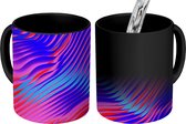 Magische Mok - Foto op Warmte Mok - Optische illusie neonkleurige golven - 350 ML