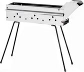 Spiedini - BBQ RVS 50 - Kleine, smalle barbecue (50 x 11 cm), voor het grillen van saté en spiesjes - RVS