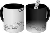Magische Mok - Foto op Warmte Mok - Witte tekening van de kaart van Gambia - 350 ML