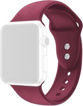By Qubix Siliconen sportbandje - Bordeaux - Dubbele druksluiting - Geschikt voor Apple Watch 42mm - 44mm - 45mm - Ultra - 49mm - Compatible Apple