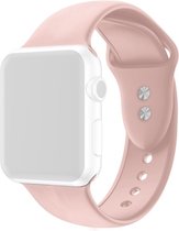By Qubix Siliconen sportbandje - Zacht roze - Dubbele druksluiting - Geschikt voor Apple Watch 42mm - 44mm - 45mm - Ultra - 49mm - Compatible Apple