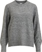 Vila Trui Viella Crewneck L/s Knit Top 14068258 Medium Grey Melange Dames Maat - M