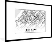 Fotolijst incl. Poster - Kaart - Den Haag - Nederland - 120x80 cm - Posterlijst