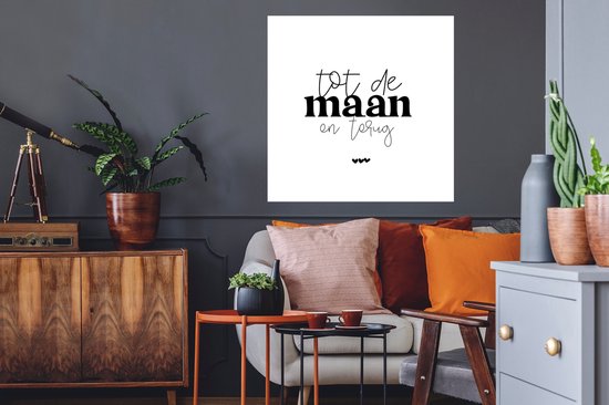 Stickers Stickers muraux - Amour - Proverbes - Jusqu'à la lune et retour - 50x50 cm - Feuille adhésive - Cadeau Saint Valentin