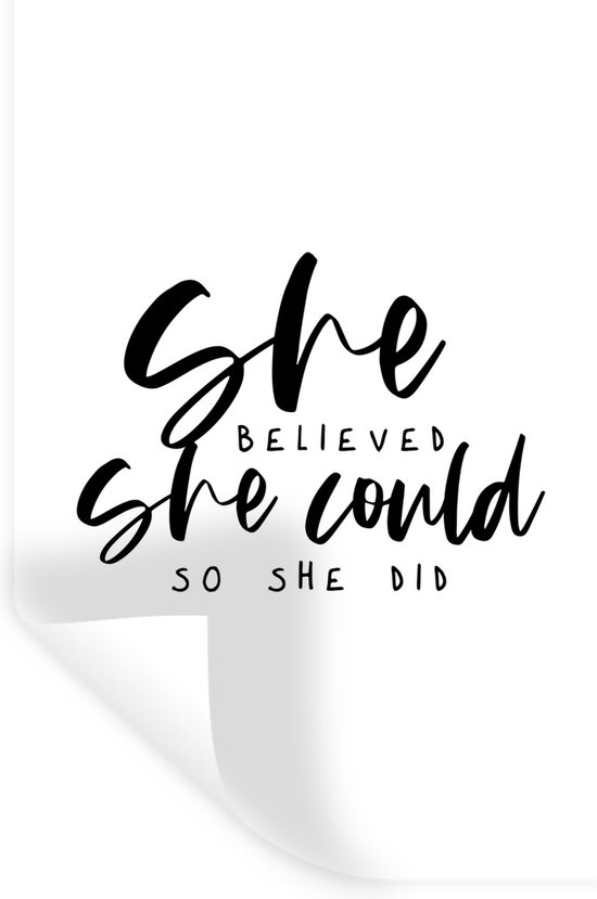 She Did It Quotes Muurstickers - Quotes - She Believed She Could So She Did - Spreuken -  40X60 Cm -... | Bol.com