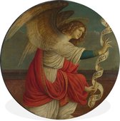 WallCircle - Wandcirkel - Muurcirkel - Aankondiging, de engel Gabriel - schilderij van Gaudenzio Ferrari - Aluminium - Dibond - 120x120 cm - Binnen en Buiten XXL