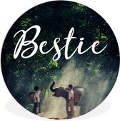 WallCircle - Wall Circle - Wall Circle Indoor - Bestie - Proverbes - Citations - 140x140 cm - Décoration murale - Peintures Ronds