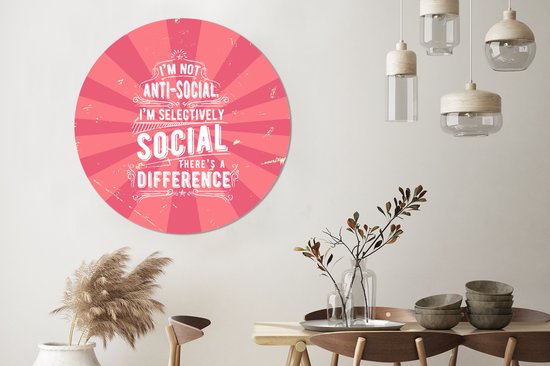 WallCircle - Schilderij - Vintage Design Tekst Xxl - Multicolor - 120 X 120 Cm