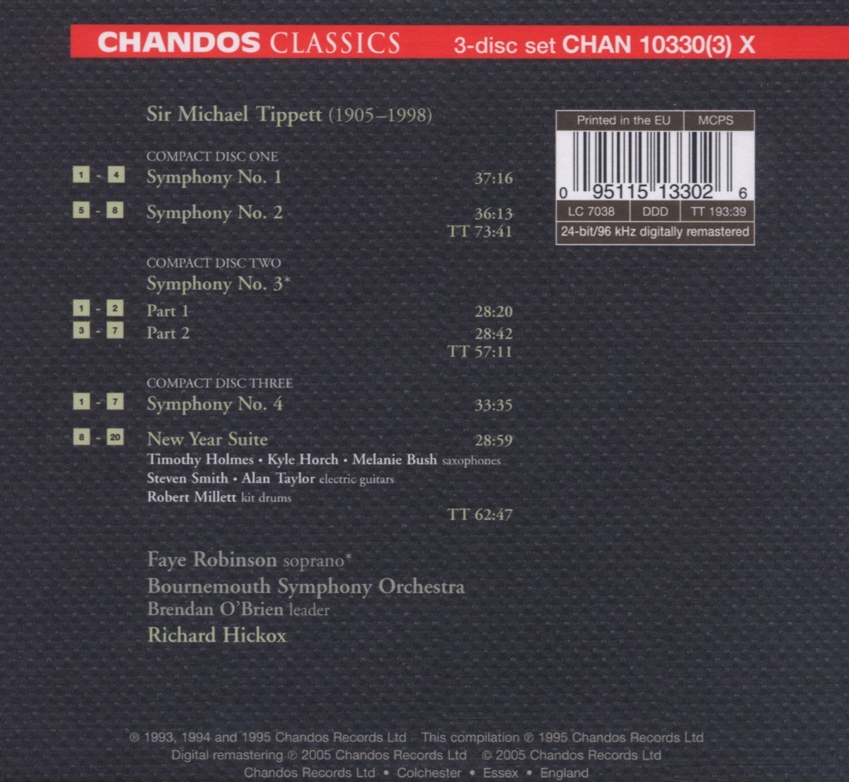 Bournemouth Symphony Orchestra Symphonies 14 (CD), Bournemouth