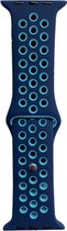 Hidzo Horlogebandje - bandje geschikt voor Apple Watch Series 1/2/3/4 - 42MM / 44MM - Siliconen - Blauw/Licht Blauw