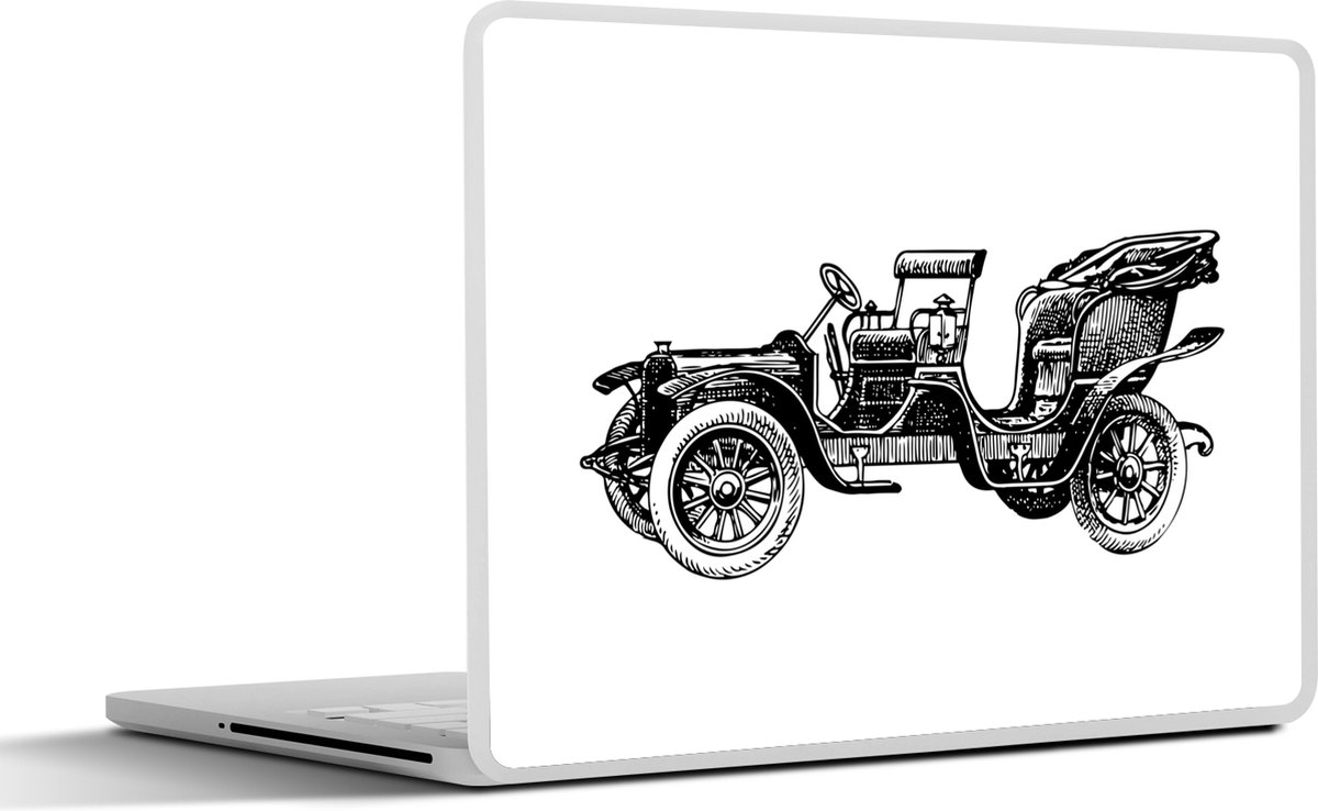 Afbeelding van product SleevesAndCases  Laptop sticker - 17.3 inch - Oude vintage Locomobiel