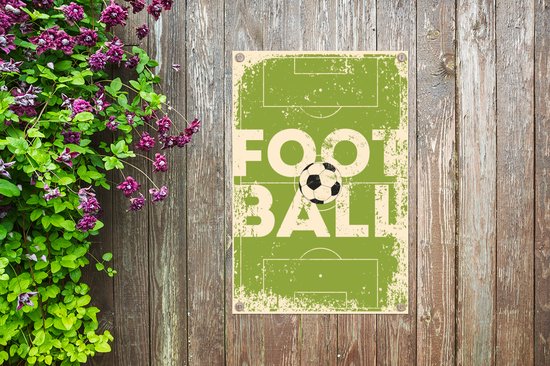 Illustration Vintage d'un terrain de football avec la citation Football 40x60 cm