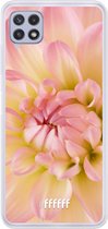 6F hoesje - geschikt voor Samsung Galaxy A22 4G -  Transparant TPU Case - Pink Petals #ffffff