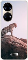 6F hoesje - geschikt voor Huawei P50 -  Transparant TPU Case - Leopard #ffffff