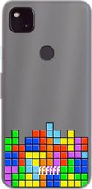 6F hoesje - geschikt voor Google Pixel 4a 5G -  Transparant TPU Case - Tetris #ffffff